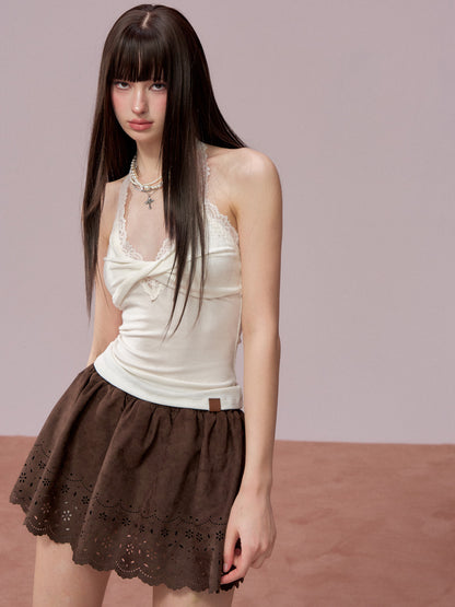 VIA PITTI VIADTP691 Lace patchwork inner bottom vest