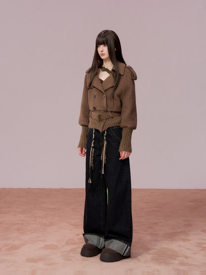 VIA PITTI VIADC735 Splicing design jacket coat