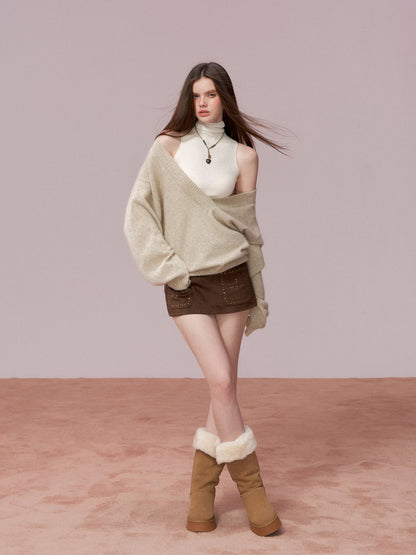 VIA PITTI VIADK781 Heavy wool big V-neck loose sweater