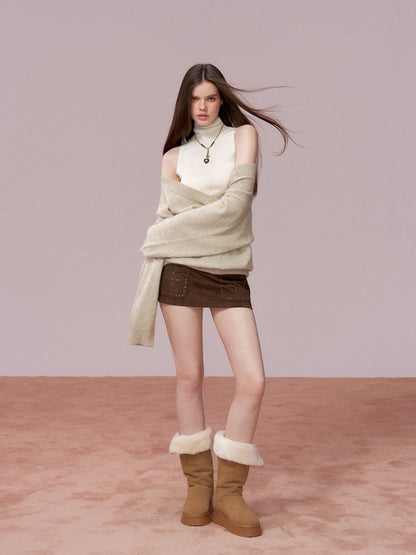 VIA PITTI VIADK781 Heavy wool big V-neck loose sweater