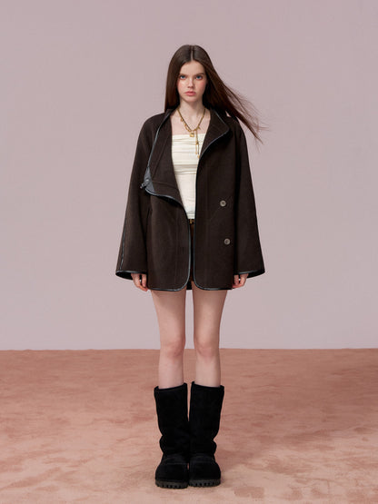 VIA PITTI VIADC732 Double sided patchwork coat