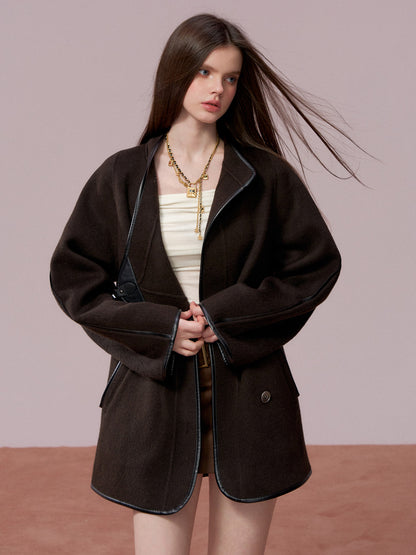 VIA PITTI VIADC732 Double sided patchwork coat