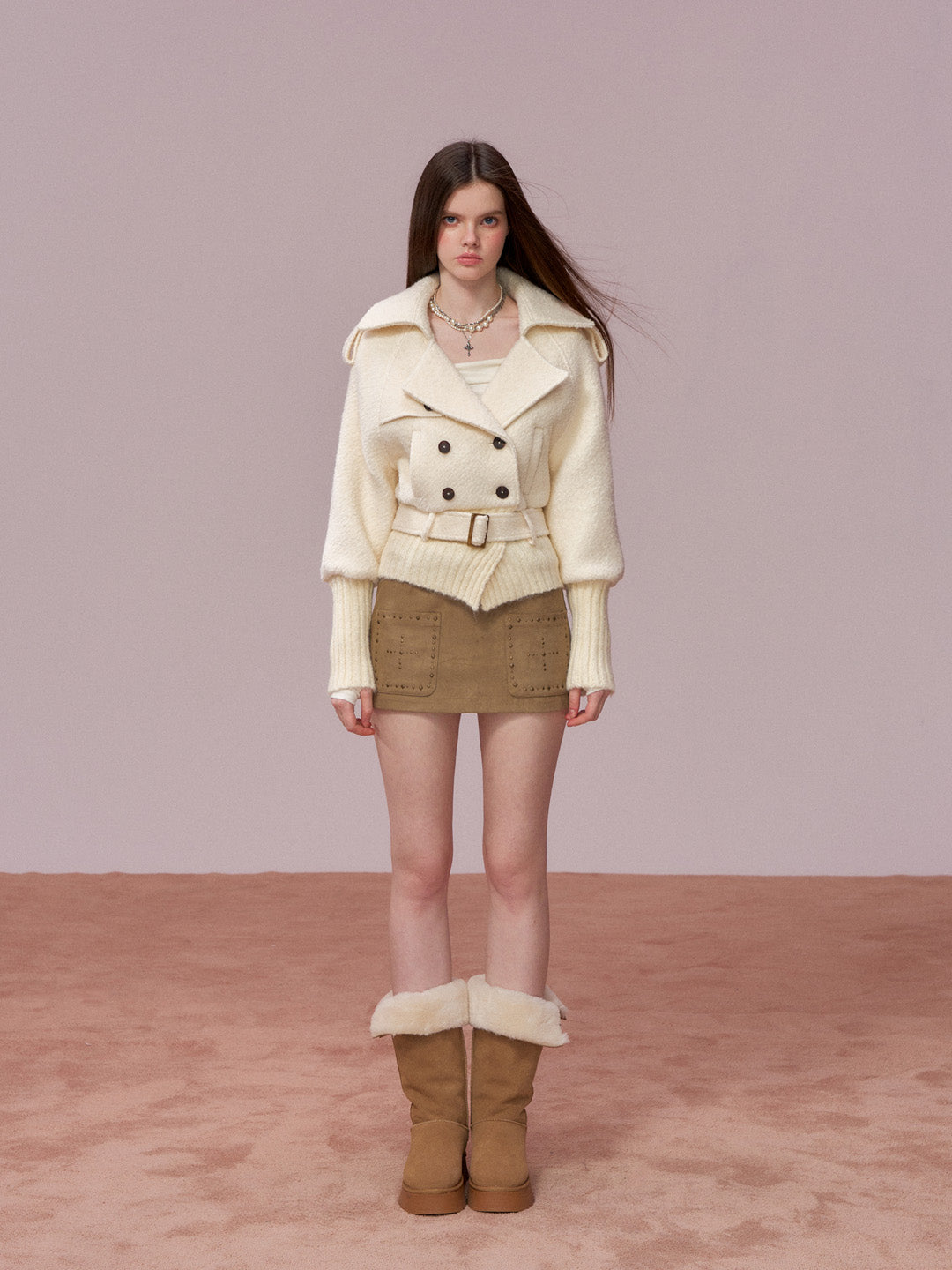 VIA PITTI VIADC735 Splicing design jacket coat