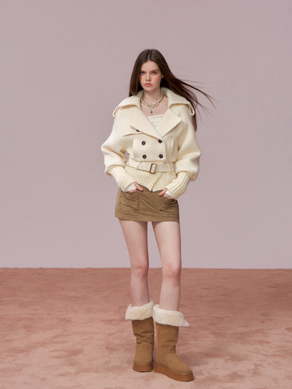 VIA PITTI VIADC735 Splicing design jacket coat