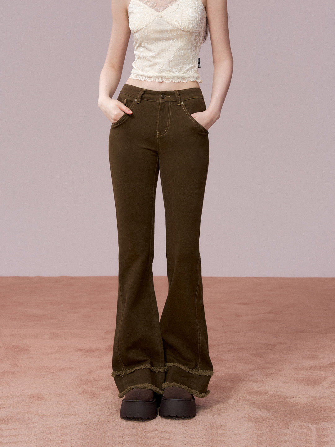 VIA PITTI VIADP740 Basic versatile mid high waisted pants