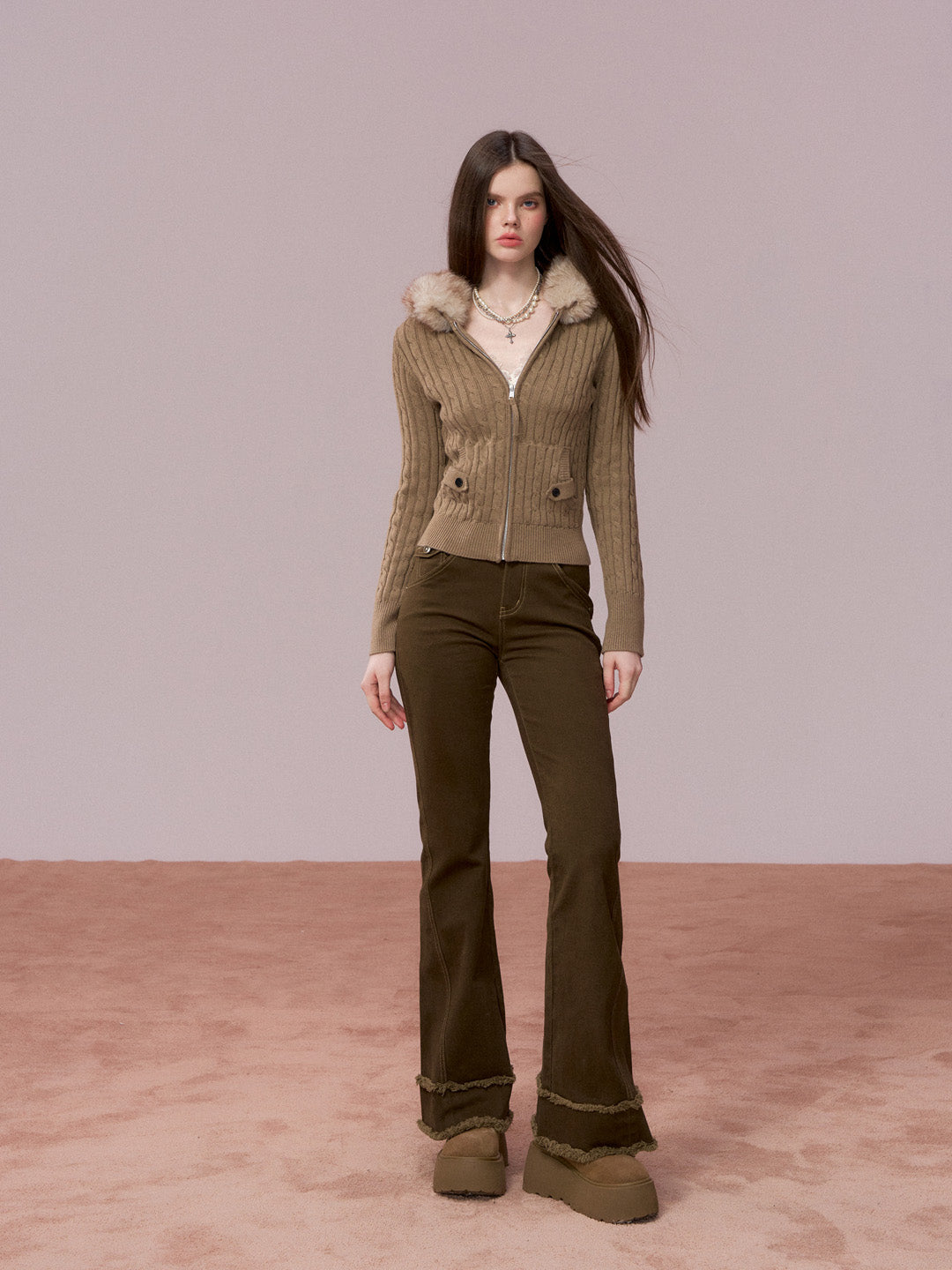 VIA PITTI VIADP740 Basic versatile mid high waisted pants