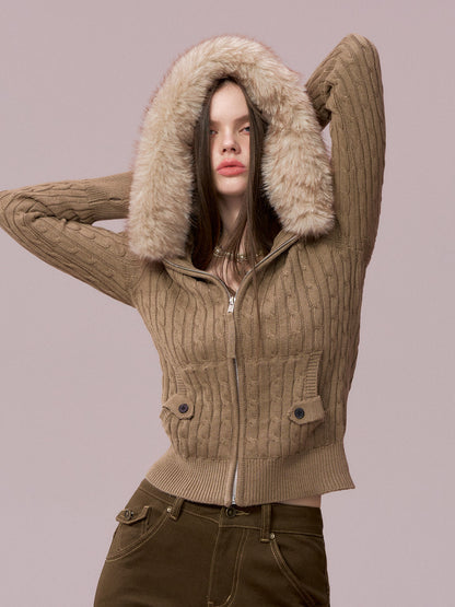 VIA PITTI VIADK748 Big collar woolen cardigan jacket