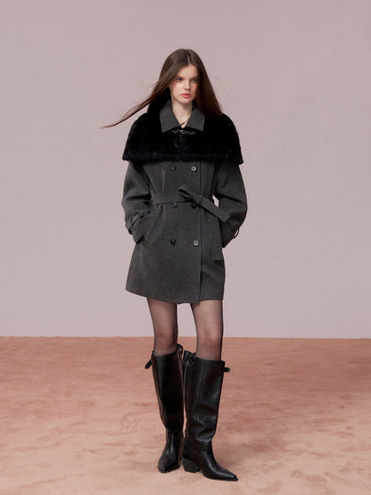 VIA PITTI VIADC750 Plush cape style woolen coat
