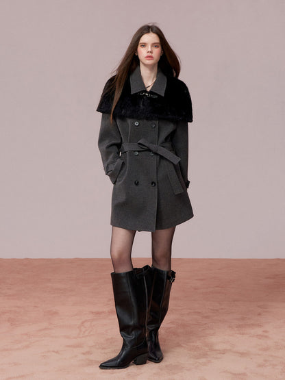 VIA PITTI VIADC750 Plush cape style woolen coat