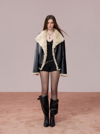 VIA PITTI VIADC665 Plush patchwork warm jacket