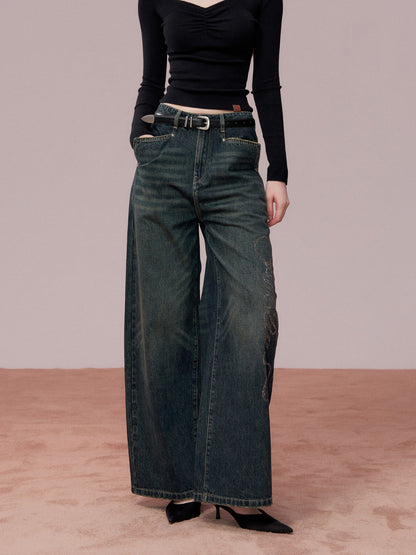 VIA PITTI VIADP738 Diamond letter denim pants