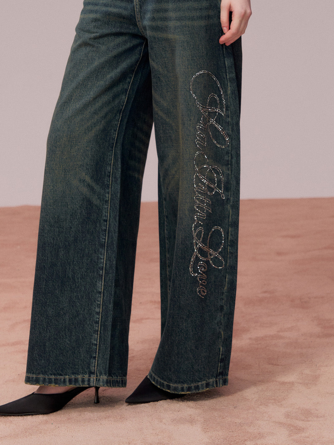 VIA PITTI VIADP738 Diamond letter denim pants