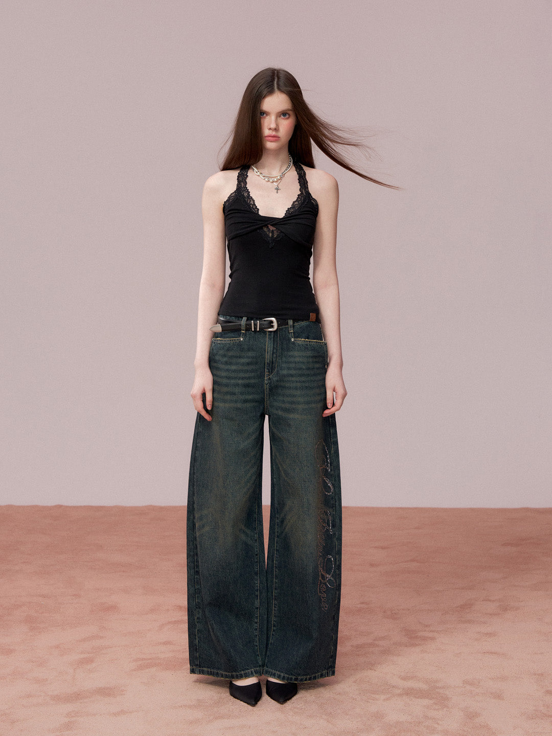 VIA PITTI VIADTP691 Lace patchwork inner bottom vest