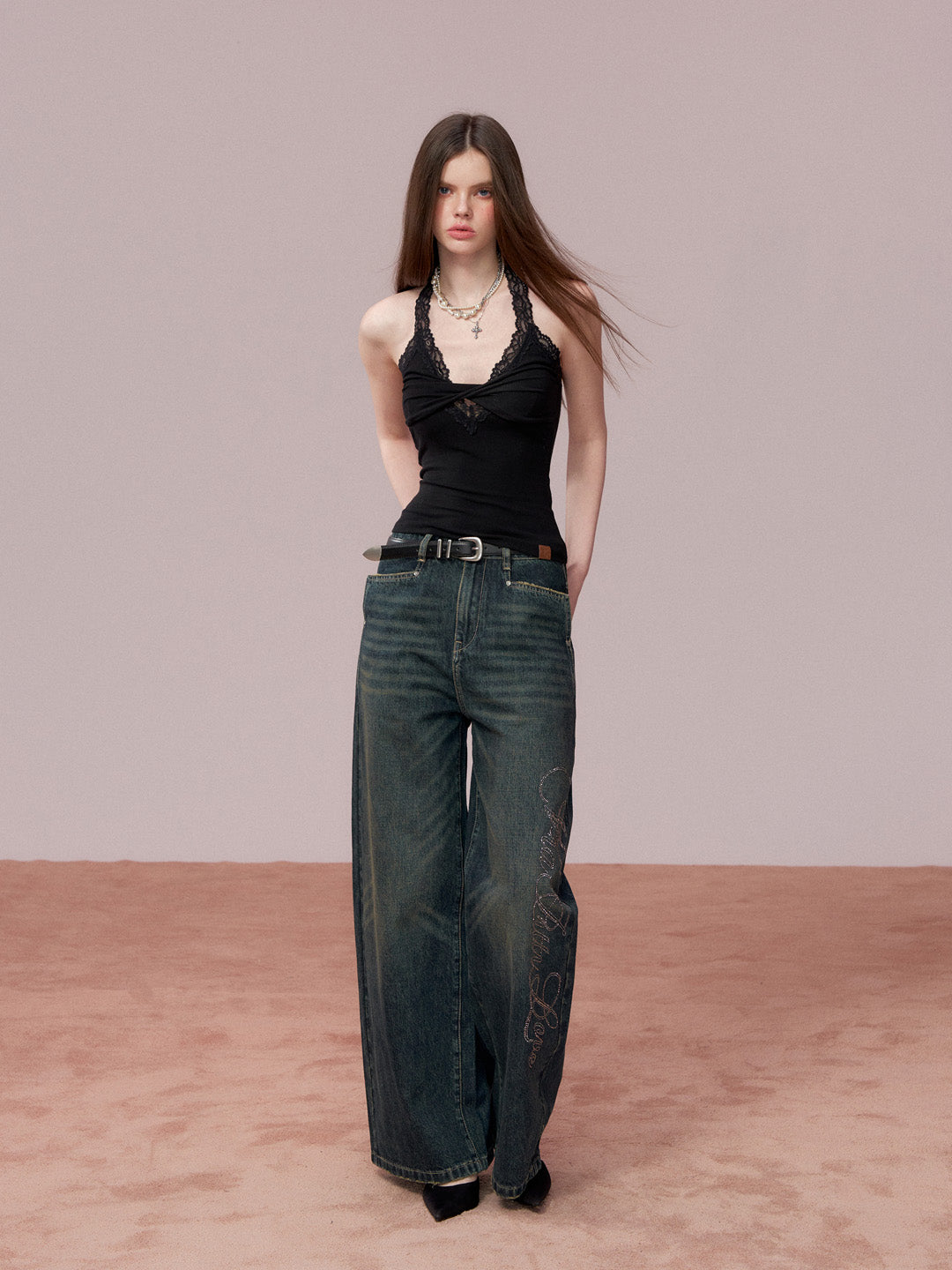 VIA PITTI VIADTP691 Lace patchwork inner bottom vest