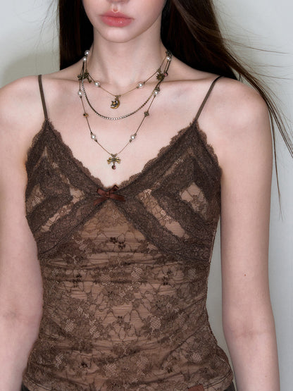 VIA PITTI VIADTP752 Lace camisole vest