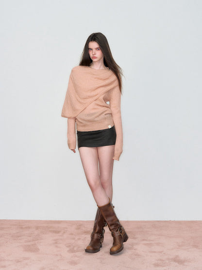 VIA PITTI VIAAK877 Small cape shawl style pullover sweater