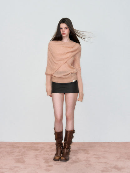 VIA PITTI VIAAK877 Small cape shawl style pullover sweater