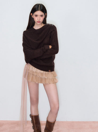 VIA PITTI VIAAK877 Small cape shawl style pullover sweater