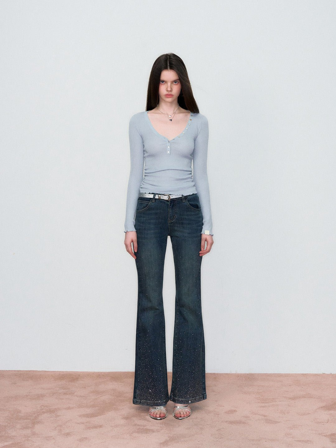 VIA PITTI VIAAK866 Versatile basic waist cinching wool base sweater