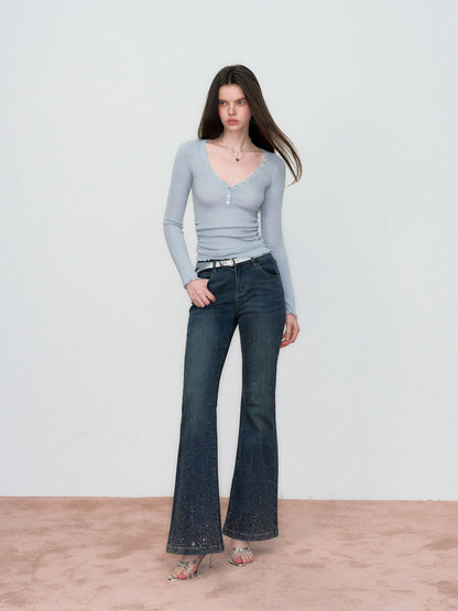 VIA PITTI VIAAK866 Versatile basic waist cinching wool base sweater