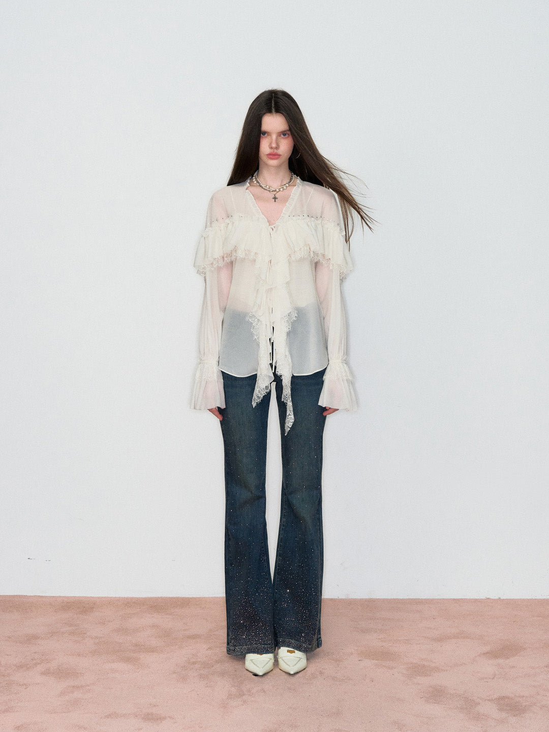 VIA PITTI VIAATP805 Elegant rhinestone shirt