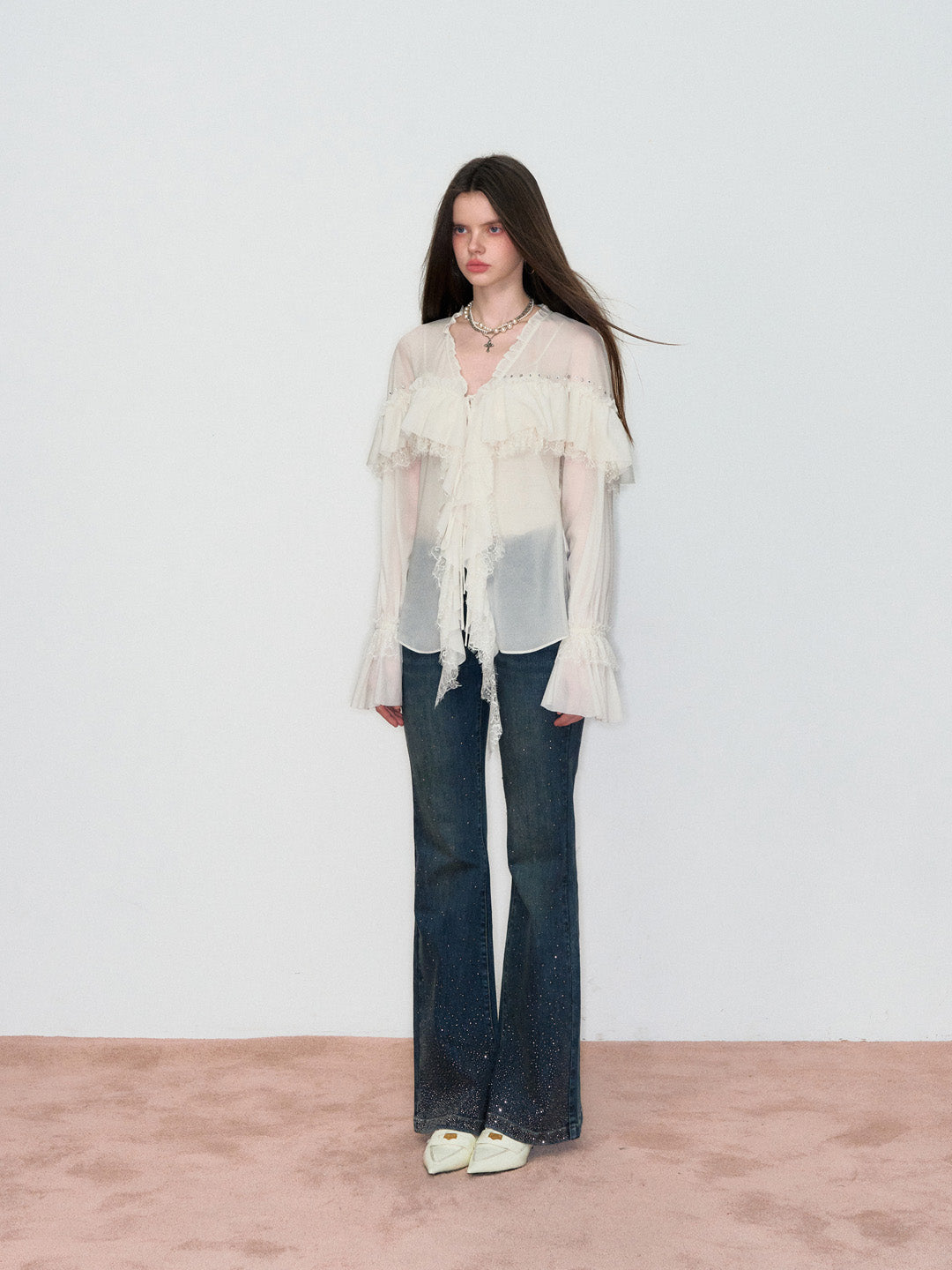 VIA PITTI VIAATP805 Elegant rhinestone shirt