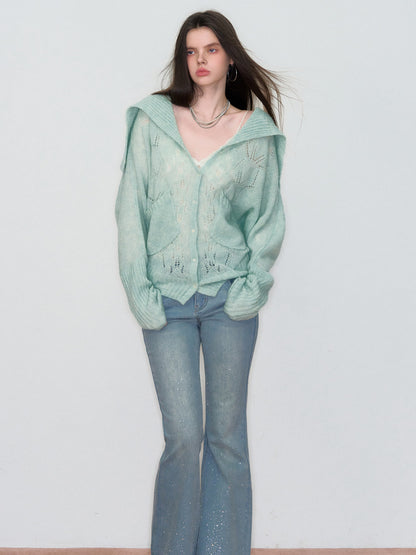 VIA PITTI VIAAK839 Hollow out colored yarn sweater cardigan