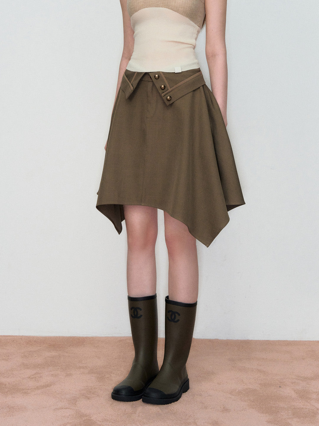 VIA PITTI VIAAS798 Versatile irregular suit skirt