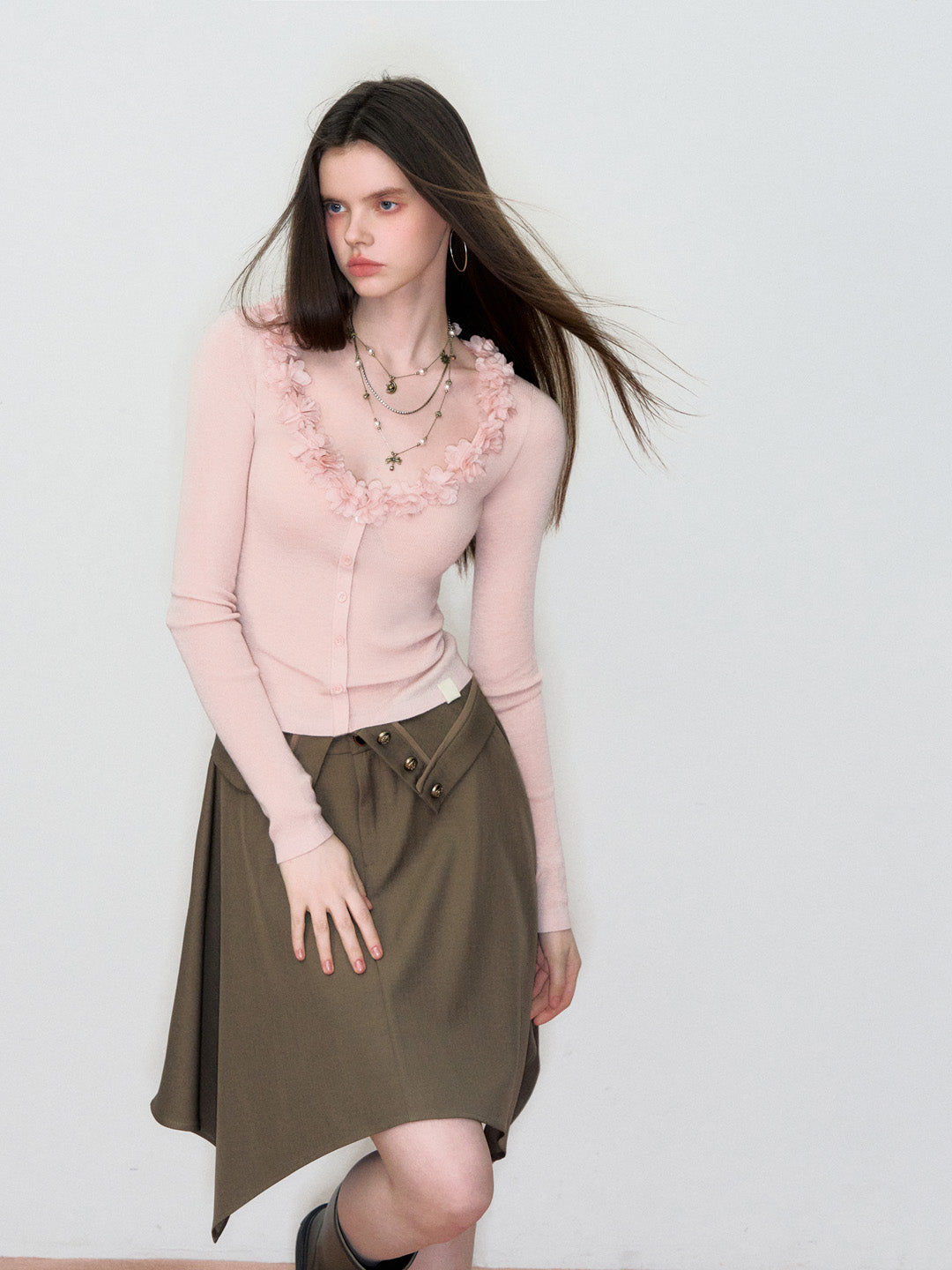 VIA PITTI VIAAS798 Versatile irregular suit skirt