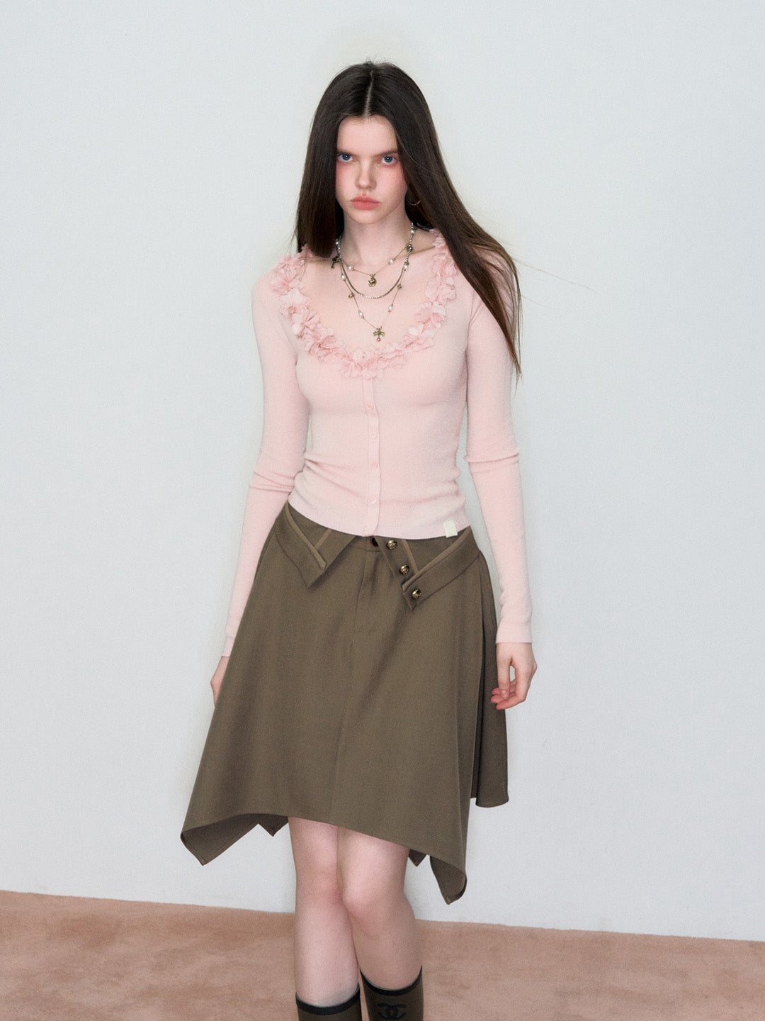 VIA PITTI VIAAS798 Versatile irregular suit skirt