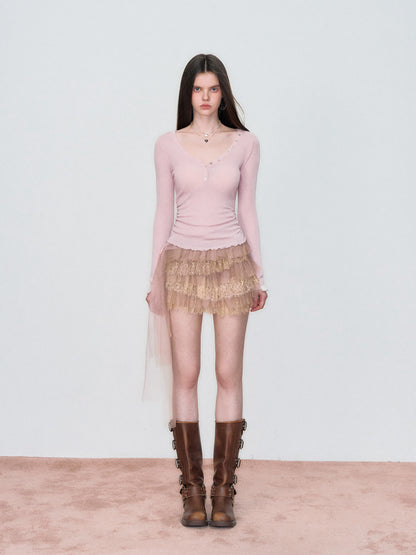 VIA PITTI VIAAK866 Versatile basic waist cinching wool base sweater