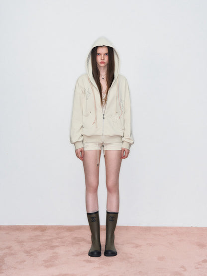 VIA PITTI VIAAC820&amp;VIAAP834 Diamond Pony Hoodie + Shorts Set