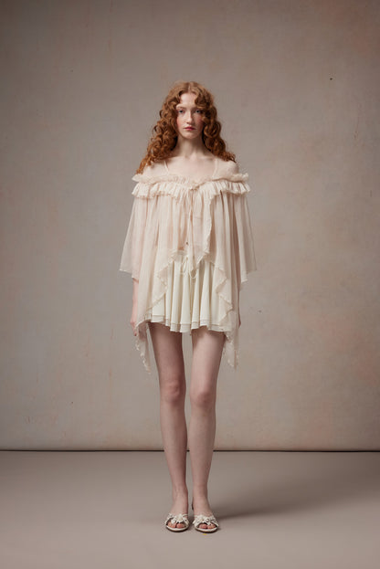 Fa Sogno FSN26PS-SHT-01-WH&amp;FSN26PS-SK-01-WH Beige Feather Dance Set