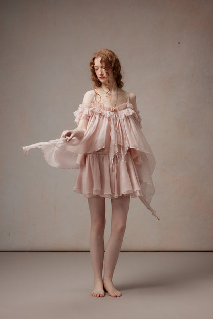 Fa Sogno FSN26PS-SHT-02-PK&amp;FSN26PS-SK-02-PK Pink Feather Dance Set