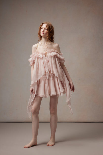 Fa Sogno FSN26PS-SHT-02-PK&amp;FSN26PS-SK-02-PK Pink Feather Dance Set