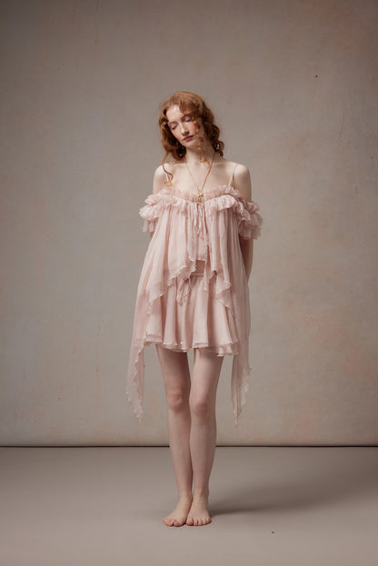 Fa Sogno FSN26PS-SHT-02-PK&amp;FSN26PS-SK-02-PK Pink Feather Dance Set