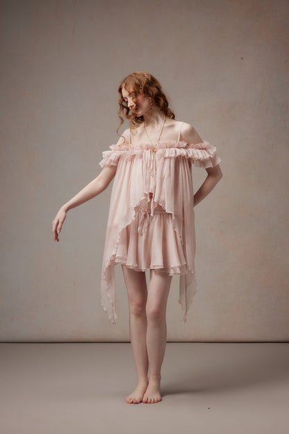 Fa Sogno FSN26PS-SHT-02-PK&amp;FSN26PS-SK-02-PK Pink Feather Dance Set