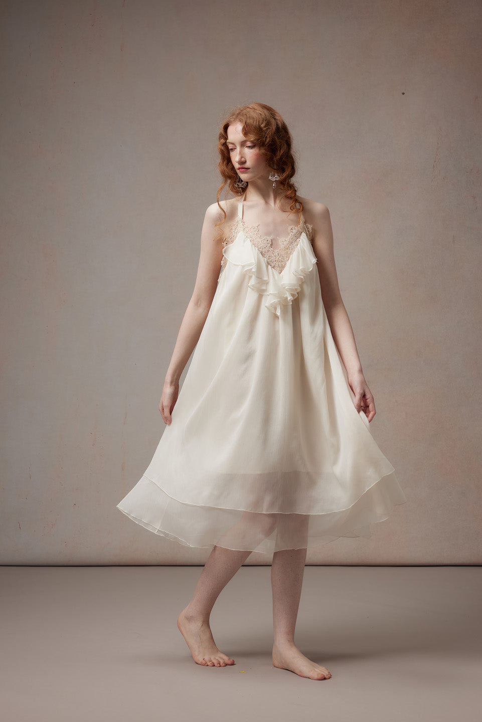 Fa Sogno FSN26PS-DR-01-WH Moonlight Variations White Halter Neck Dress