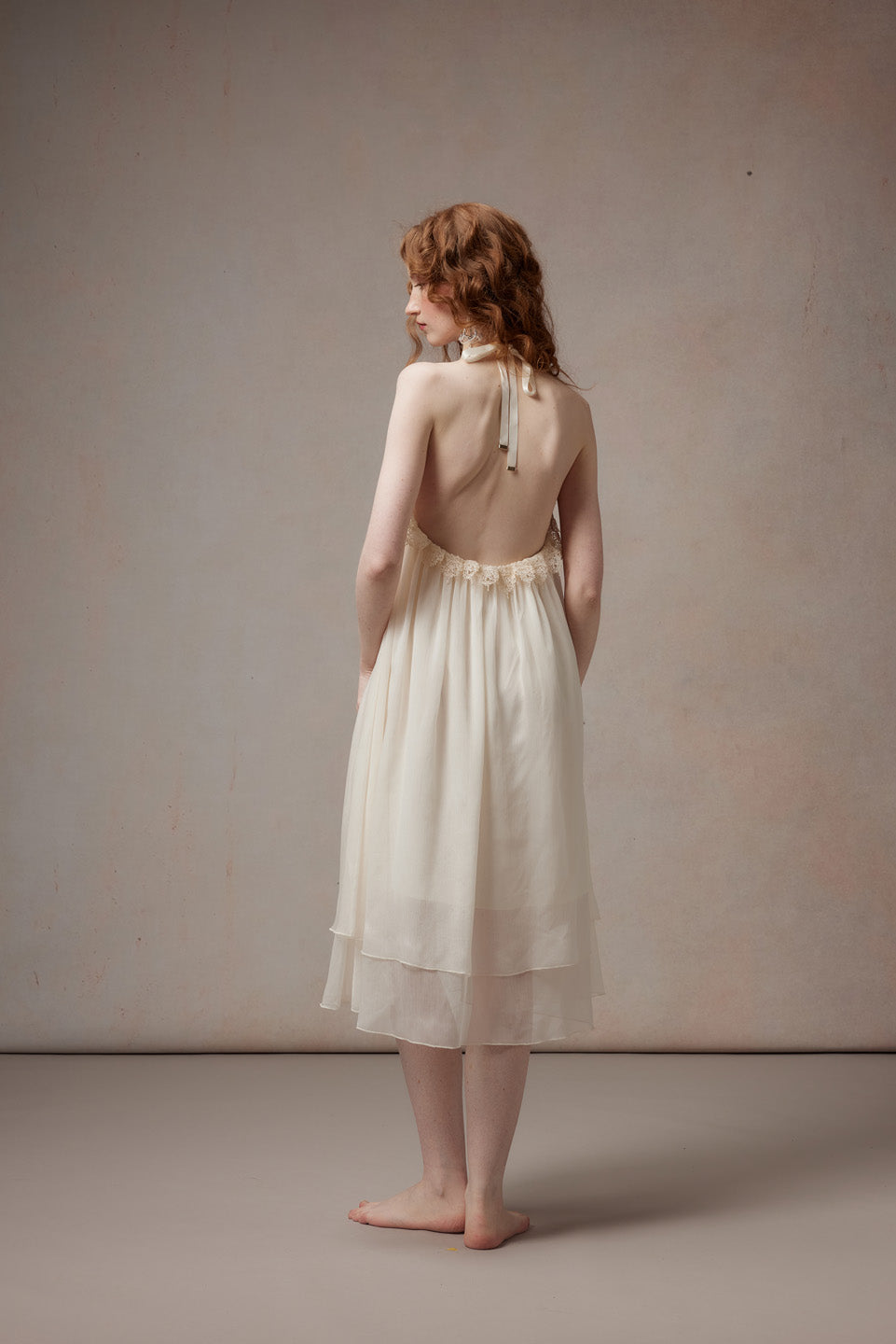 Fa Sogno FSN26PS-DR-01-WH Moonlight Variations White Halter Neck Dress