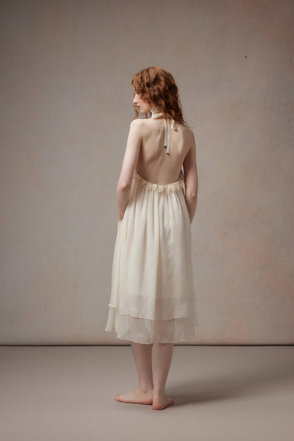 Fa Sogno FSN26PS-DR-01-WH Moonlight Variations White Halter Neck Dress