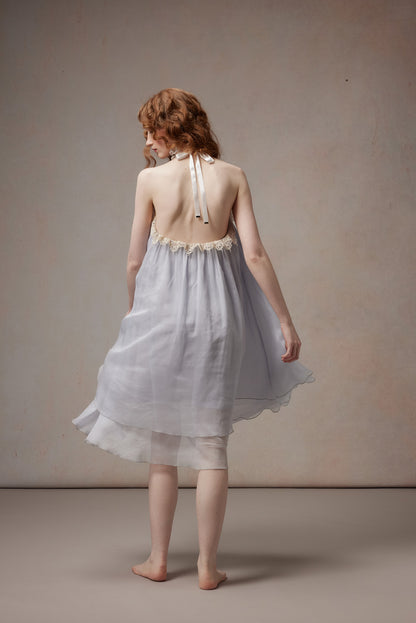 Fa Sogno FSN26PS-DR-02-BL Moonlight Variations Blue Halter Neck Dress