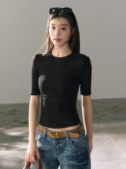 Lafreedom LAF360116 High-collared sheer T-shirt