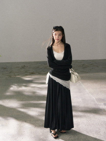 Lafreedom LAF360104 Smooth and skin friendly knitted skirt