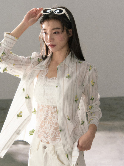 Lafreedom LAF360111 Embroidered vacation style shirt