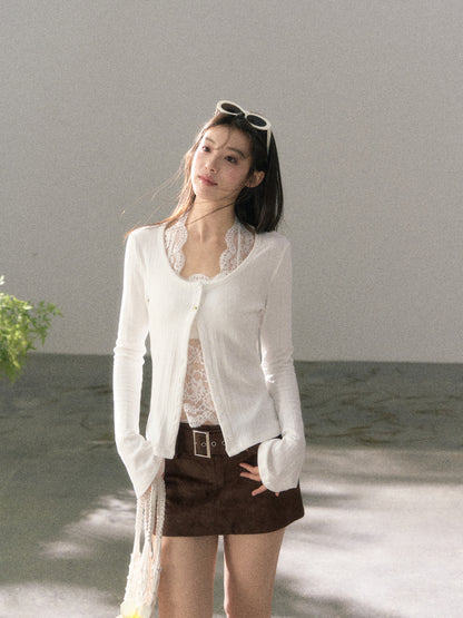Lafreedom LAF360123 Retro pure suede short skirt