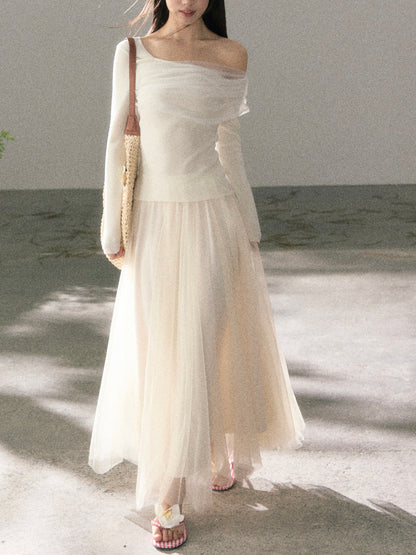 Lafreedom LAF360122 Fairy style long multi-layer sheer skirt