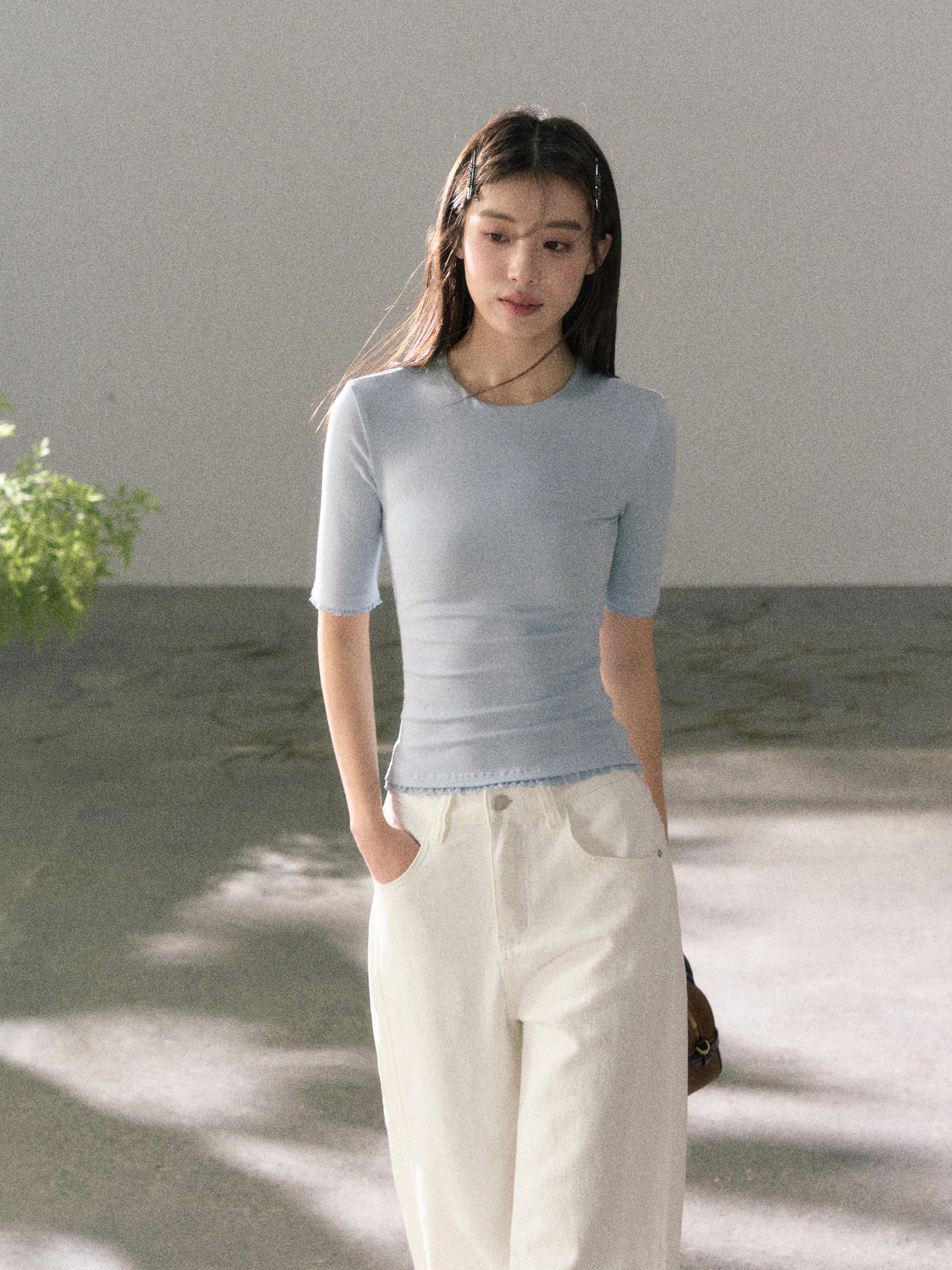 Lafreedom LAF360116 High-collared sheer T-shirt