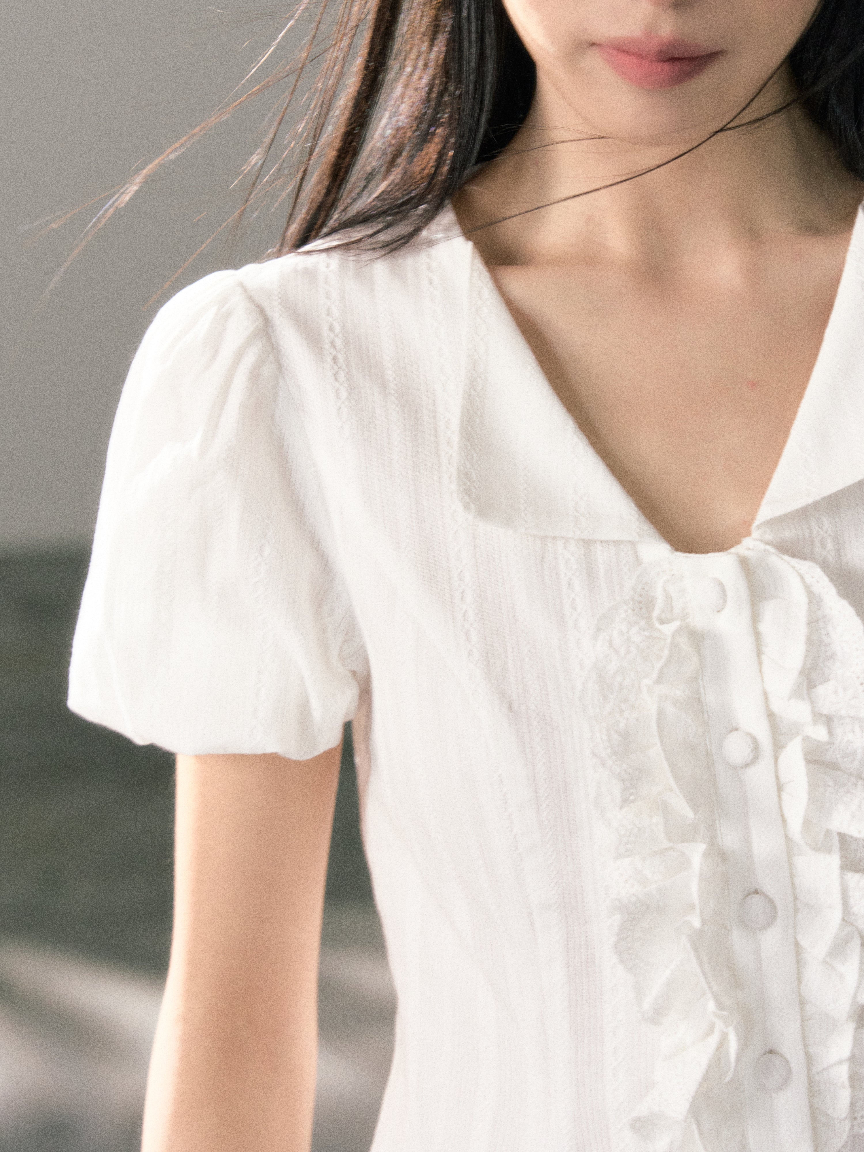 LAFREEDOM LAF360520 Sweet Pure Cotton Top+ LAF360521 White Pure Cotton Skirt