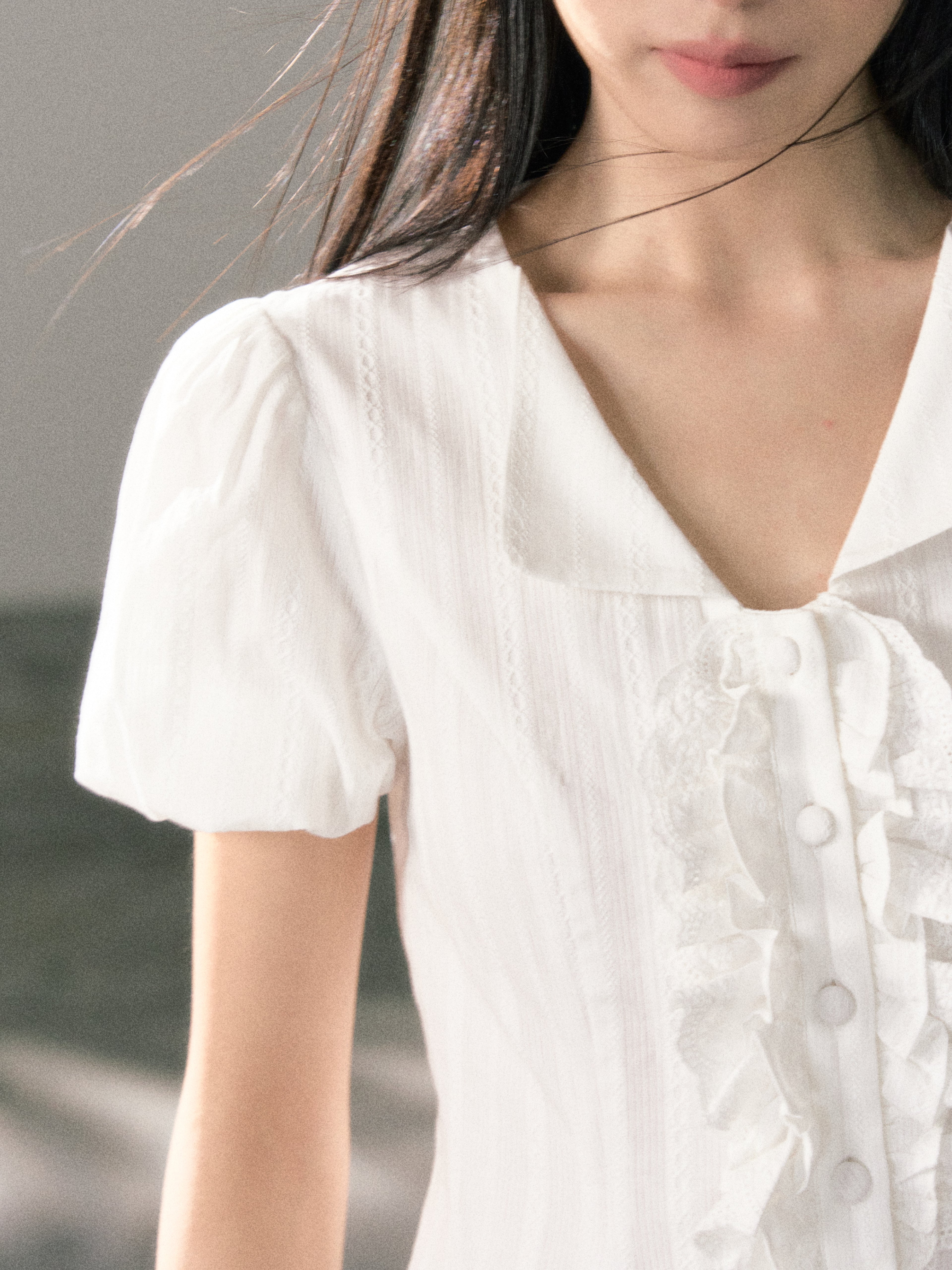 LAFREEDOM LAF360520 Sweet Pure Cotton Top+ LAF360521 White Pure Cotton Skirt