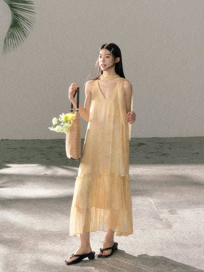 LAFREEDOM LAF360523 Atmospheric Light Yellow Gradient Dress